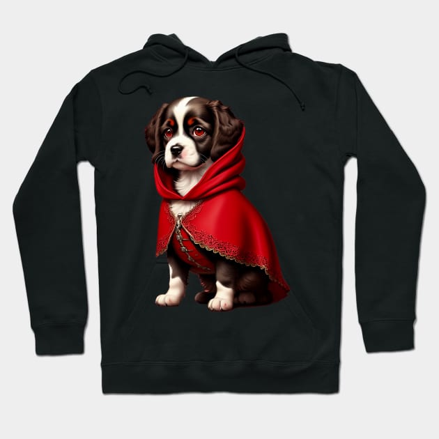 Elegant Shy Cocker Spaniel as Red Riding Hood Hoodie by fur-niche